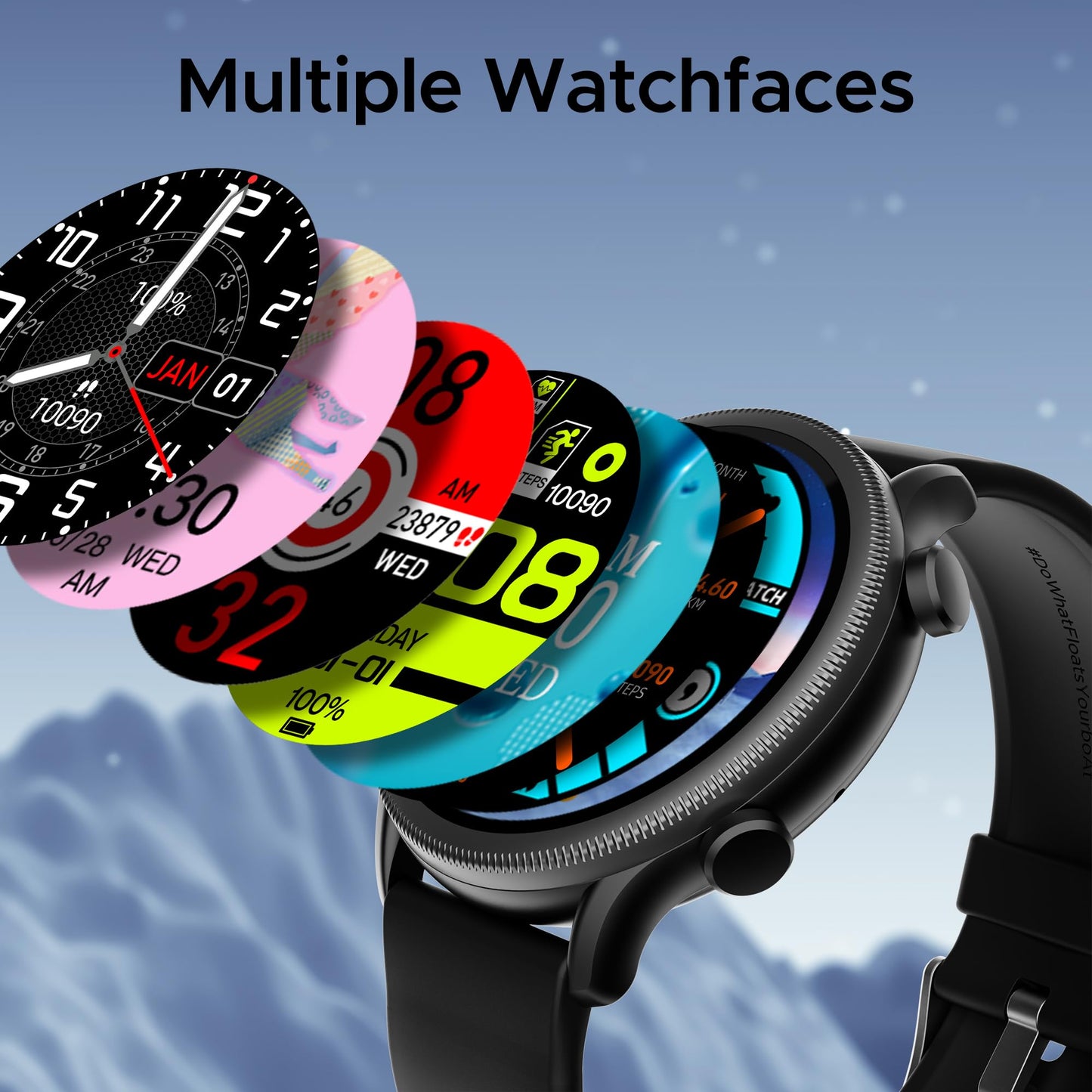(Without box)boAt Lunar Orb w/ 1.45" (3.6 cm) AMOLED Display, BT Calling, DIY Watch Face Studio, Coins, Crest App Health Ecosystem, Live Cricket & Football Scores, IP67, Smart Watch for Men & Women(Active Black)