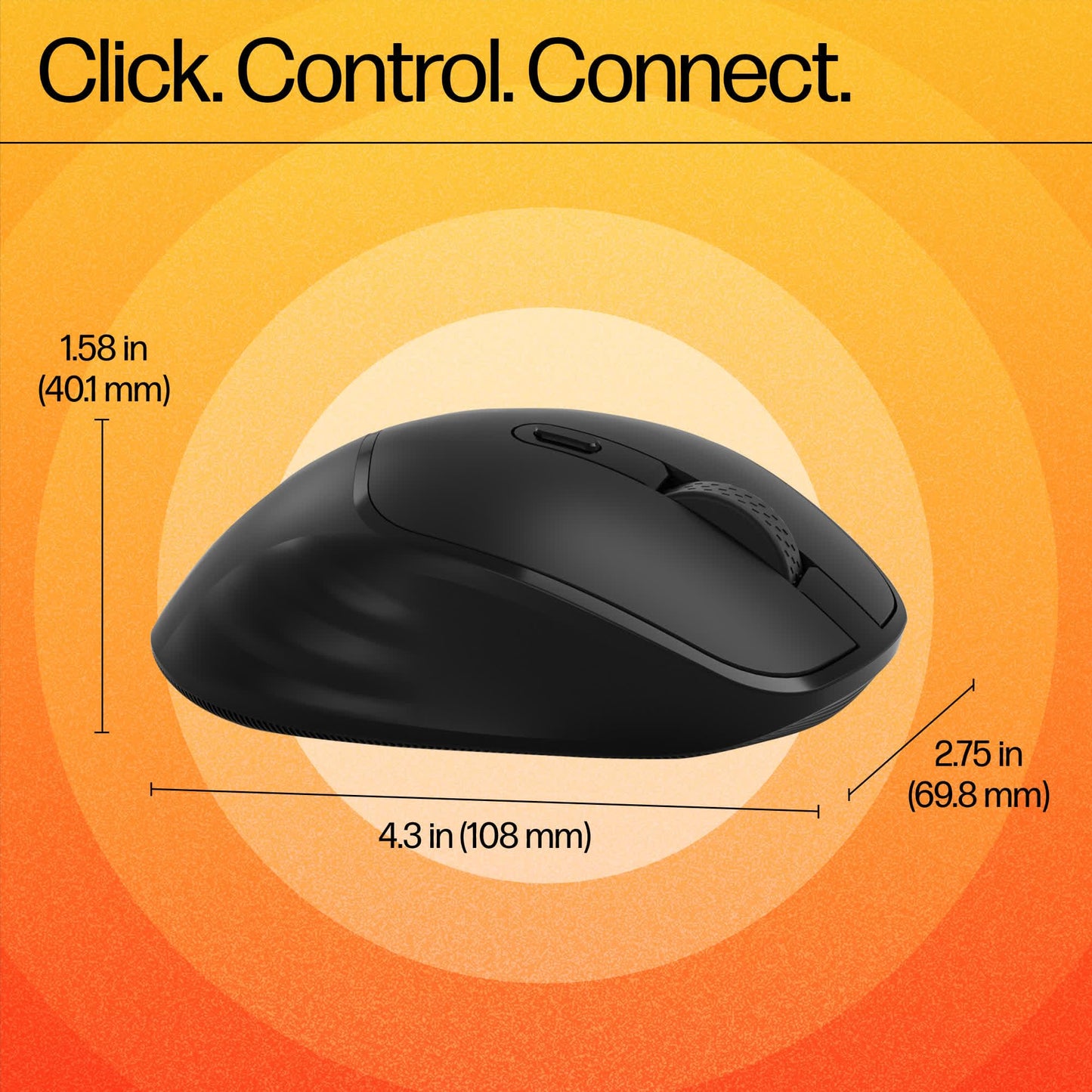 (OPEN BOX) HP M120 Wireless Mouse, USB-A Nano Dongle, 2.4 Ghz Wireless Connection, 6 Buttons, Up to 1600 Dpi, Optical Sensor, Ergonomic Design, 12-Month Battery Life, 3-Year Warranty, 60G±5%, Black, 7J4G4Aa