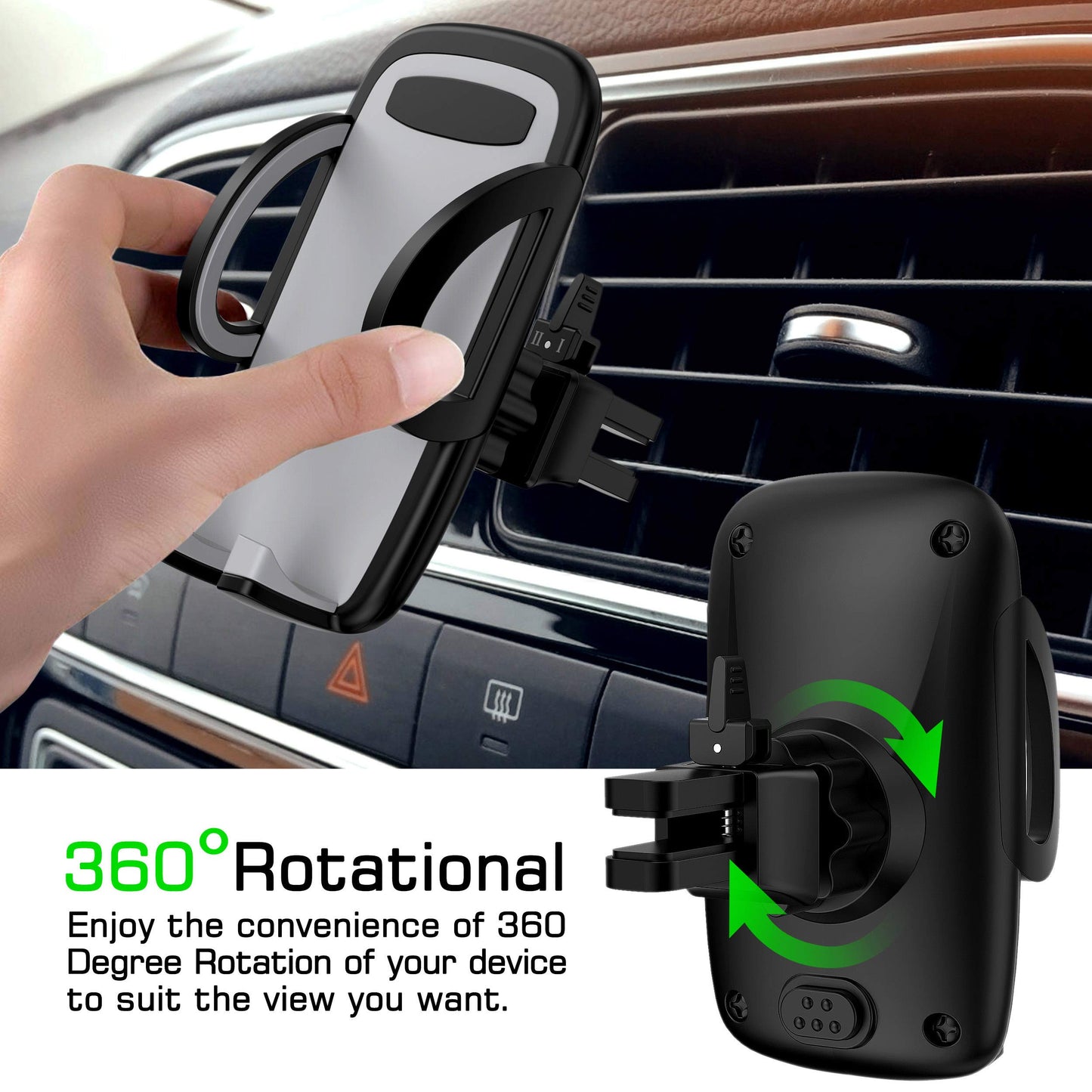 (Open Box) ELV Car Mount Adjustable Car Phone Holder Universal Long Arm, Windshield for Smartphones - Black