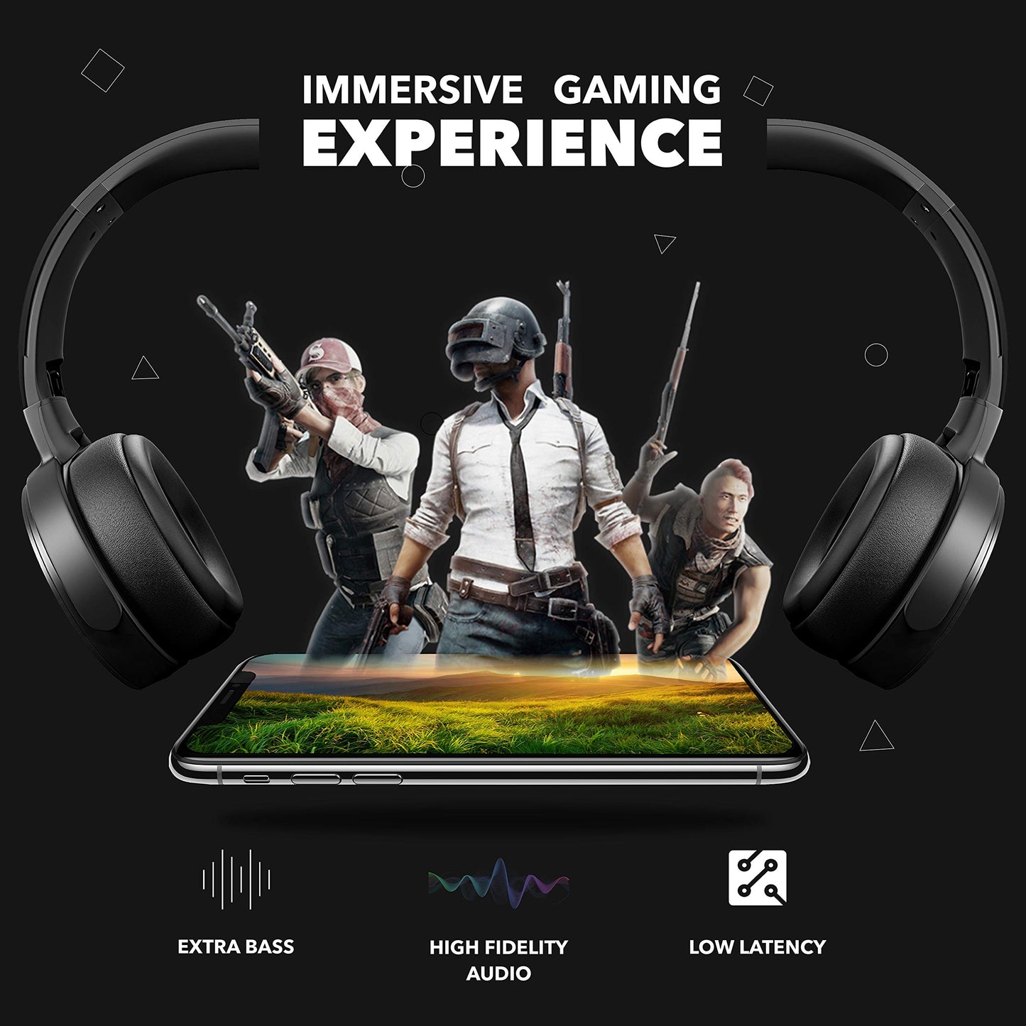 (Open Box) Boult Audio Bass Buds Q2 Lightweight Stereo Wired Over Ear Headphones Set with Mic with Deep Bass, Comfortable Ear Cushions, & Long Cord (Black)