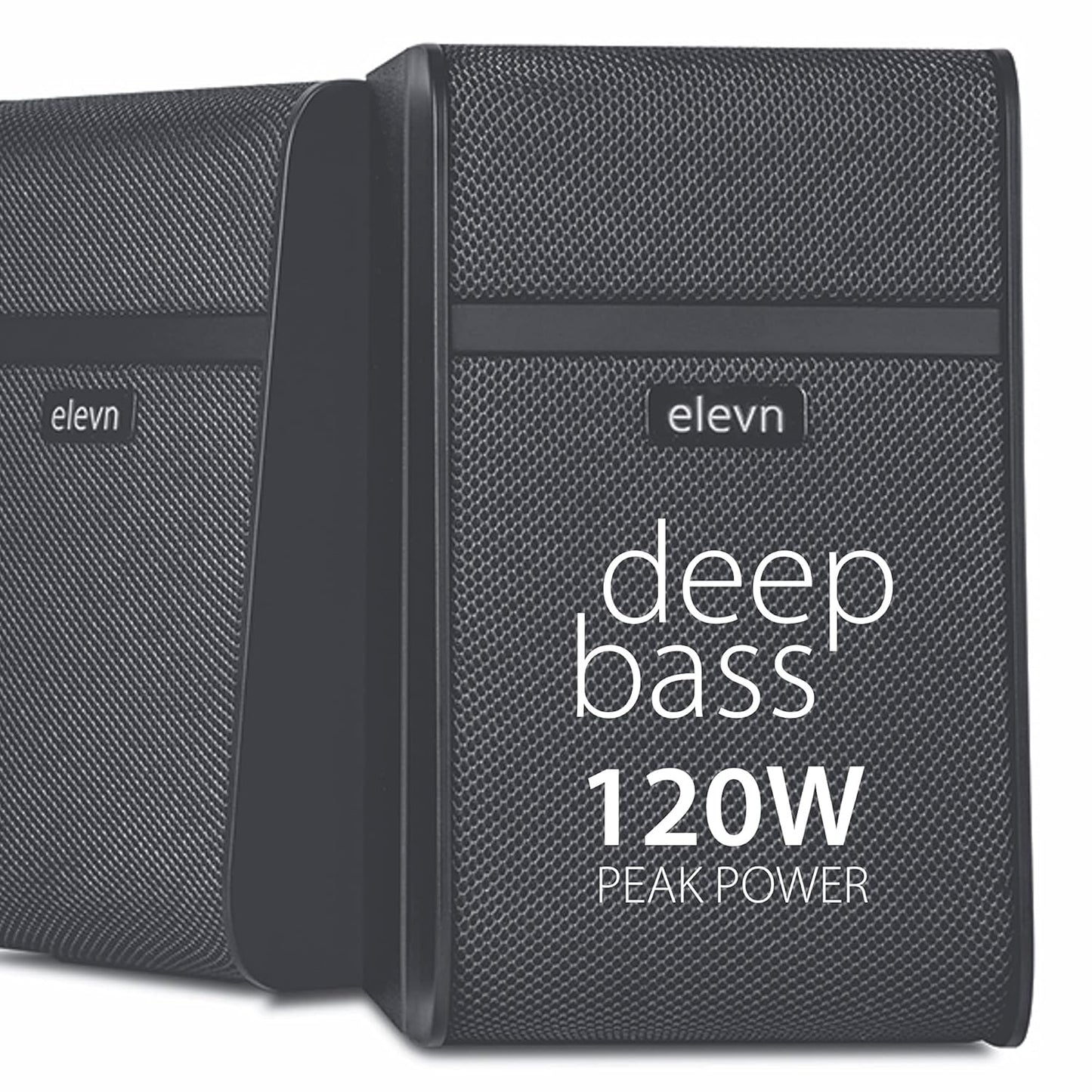 (Open Box) elevn Aura 120W 4.1 Channel Wireless, USB, Auxiliary, Bluetooth Subwoofer - Black