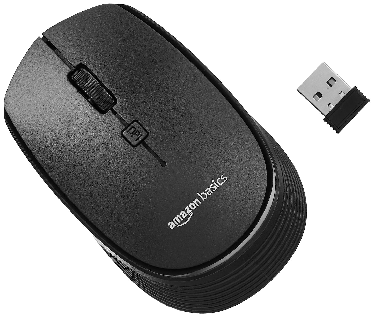 (Open Box) Amazon Basics USB Wireless Keyboard and Mouse Set with Nano Receiver