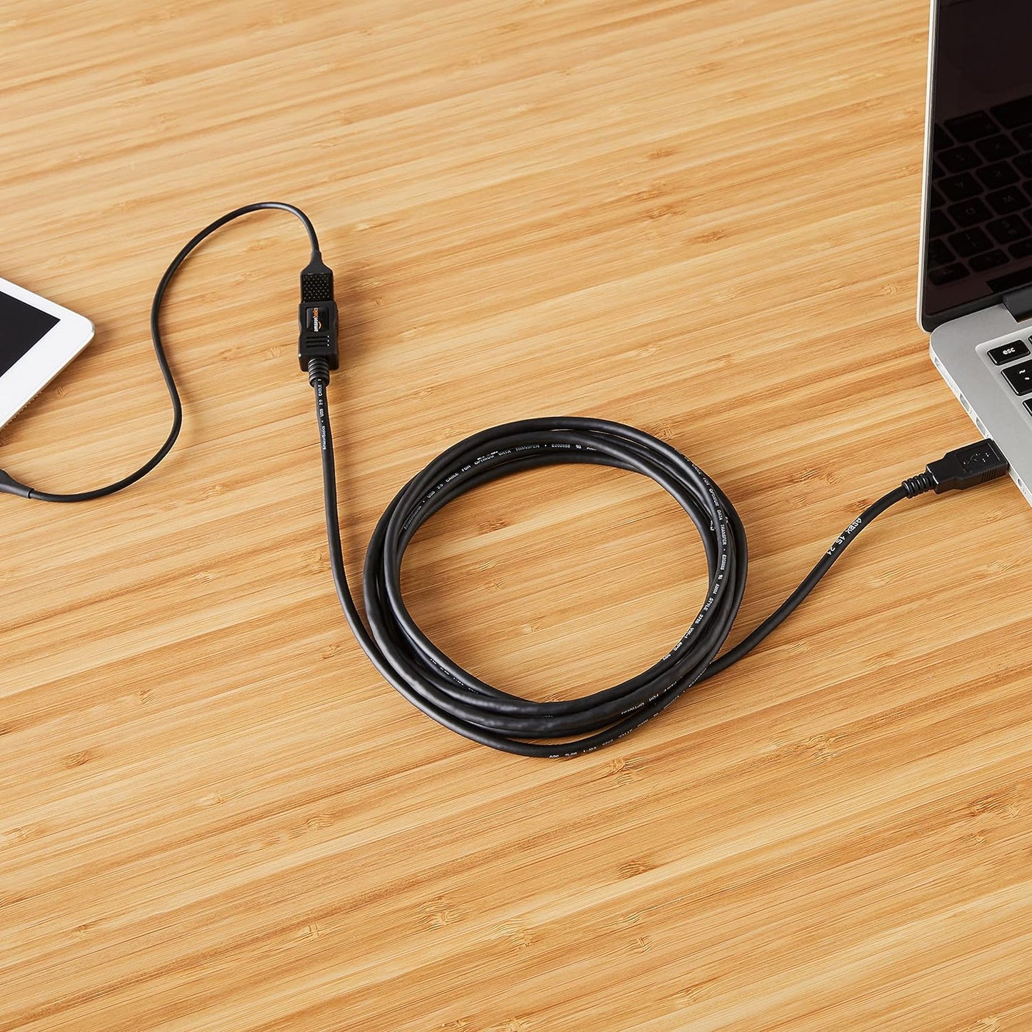 (Open Box) AmazonBasics USB 2.0 Extension Cable - A-Male to A-Female Cord, Personal Computer, Printer 6.5 Feet (Black, 2 Meters), 10-Pack
