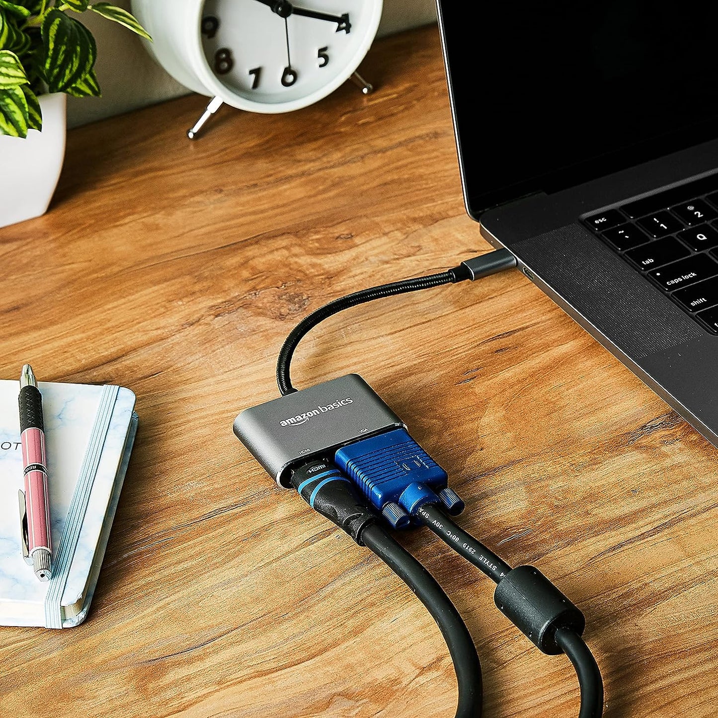 (Open Box) Amazon Basics 4 Port Superspeed USB 3.0 Hub with Charging Function and 15 CM Built-in Cable (Grey)