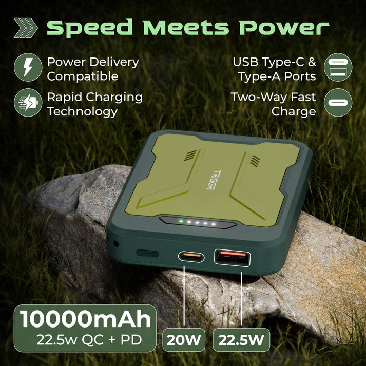 (Open Box) TRIGGR 10000 mAh 22.5 W Pocket Size Power Bank