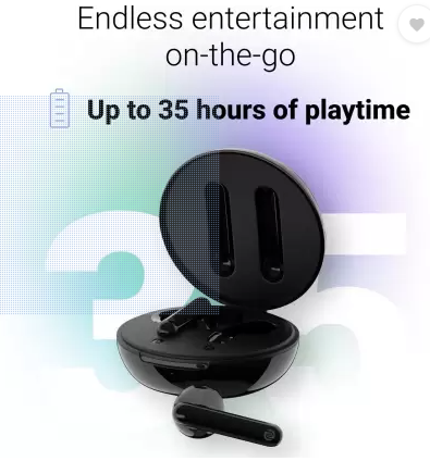 (With Scratch) Noise Buds VS304 with 30 Hours Playtime, Instacharge, 13mm Driver, and Half in-ear Bluetooth Headset (Jet Black, True Wireless)
