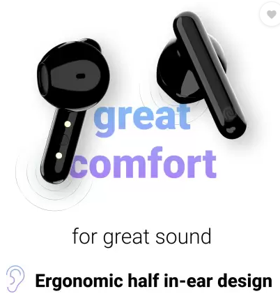(With Scratch) Noise Buds VS304 with 30 Hours Playtime, Instacharge, 13mm Driver, and Half in-ear Bluetooth Headset (Jet Black, True Wireless)