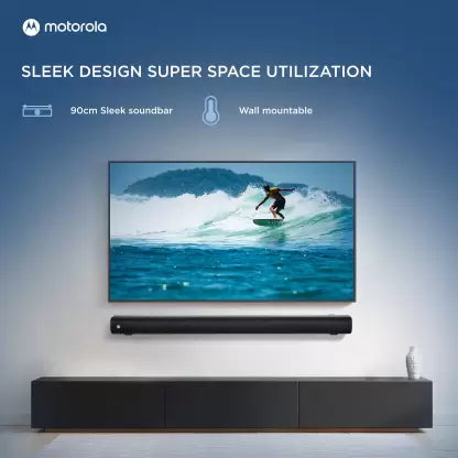 (Open Box) MOTOROLA AmphisoundX with HDMI Arc 100 W Bluetooth Soundbar (Metallic Grey, 2.0 Channel)