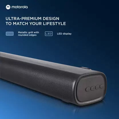 (Open Box) MOTOROLA AmphisoundX with HDMI Arc 100 W Bluetooth Soundbar (Metallic Grey, 2.0 Channel)