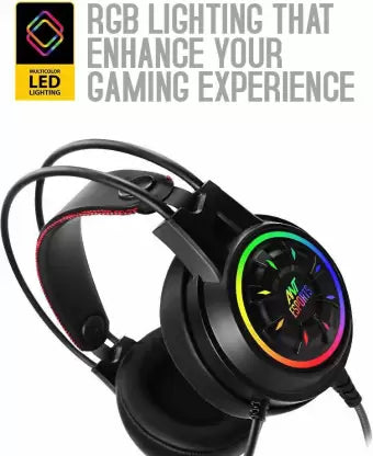 (Open Box) Ant Esports H707 HD RGB LED for PC, PS4, Xbox One Wired Gaming Headset (Black, On the Ear)