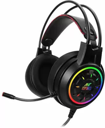 (Open Box) Ant Esports H707 HD RGB LED for PC, PS4, Xbox One Wired Gaming Headset (Black, On the Ear)