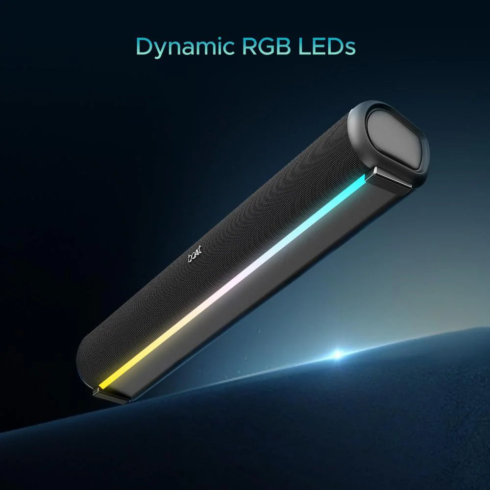 (Open Box) boAt Aavante Bar 950 Bluetooth Soundbar with 40 W Signature Sound, RGB LEDs, Dual Passive Radiators, Up to 7 hrs Playback, TWS Function, Inbuilt Mic, BT v5.3, TF Card, AUX Port (Premium Black)