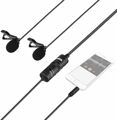 (Open Box) BOYA By-M1DM Dual omni-directional Lavalier with furry Windscreen Microphone