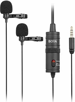 (Open Box) BOYA By-M1DM Dual omni-directional Lavalier with furry Windscreen Microphone