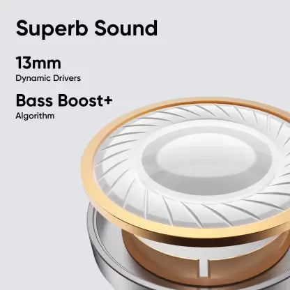 (Open Box) DIZO Buds P with Fast Charge, 40HPlaytime & 13mm Driver (by realme TechLife) Bluetooth Headset