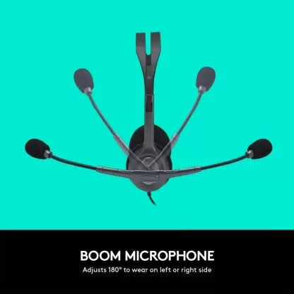 (Open Box) Logitech H-111 Wired Headset (Black, On the Ear)