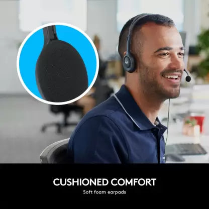(Open Box) Logitech H-111 Wired Headset (Black, On the Ear)