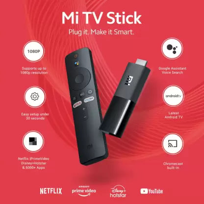 (Open Box) Mi TV Stick with Built in Chromecast  (Black)