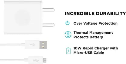 (Open Box) MOTOROLA 10 W 2 A Mobile Charger with Detachable Cable (White, Cable Included)
