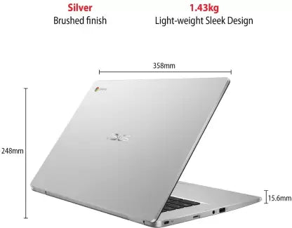 (Brand Refurbished) ASUS Chromebook Celeron Dual Core N3350 - (4 GB/64 GB EMMC Storage/Chrome OS) C523NA-BR0300| C523NA-BR0476 Chromebook  (15.6 inch, Silver, 1.43 Kg)