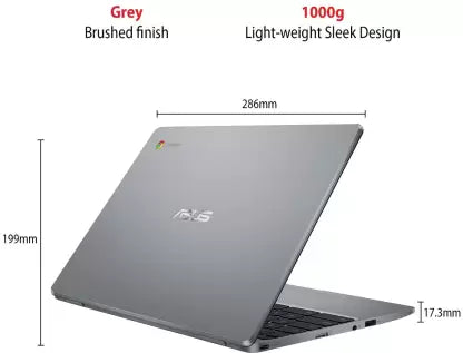(Brand Refurbished) ASUS Chromebook Celeron Dual Core N3350 - (4 GB/32 GB EMMC Storage/Chrome OS) C223NA-GJ0074 Chromebook (11.6 inch, Grey, 1 Kg)