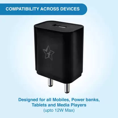 (Open Box)Flipkart SmartBuy 20 W 2.4 A Wall Charger for Mobile with Detachable Cable