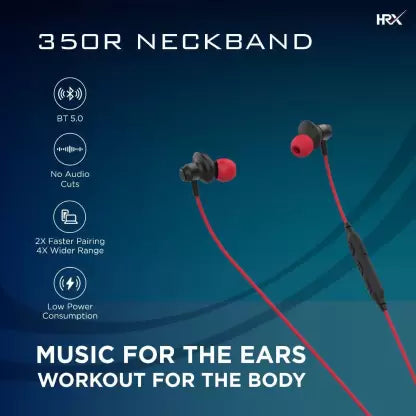 (Open Box) HRX X-Wave 350R with 40 Hours Battery Fast Charging Bluetooth Headset
