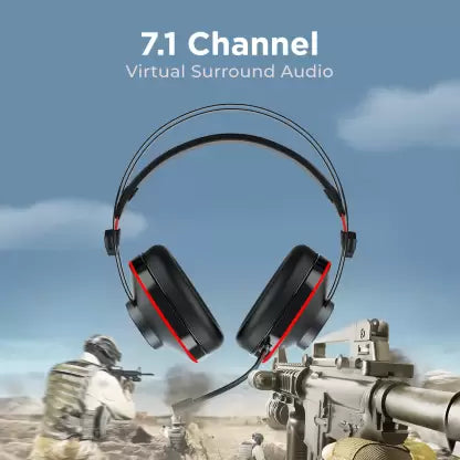 (Without Box) boAt Immortal IM400 Wired Gaming Headset (Black Sabre, On the Ear)