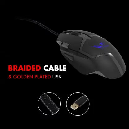 (Open Box) Wings Crosshair 205 Wired Optical Gaming Mouse (USB 3.0, Black)