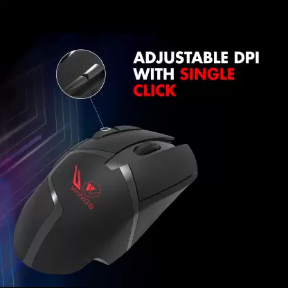 (Open Box) Wings Crosshair 205 Wired Optical Gaming Mouse (USB 3.0, Black)