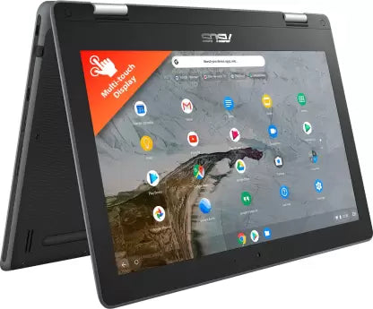 (Brand Refurbished) ASUS Chromebook Flip Touch Celeron Dual Core N4020 - (4 GB/64 GB EMMC Storage/Chrome OS) C214MA-BU0452 Chromebook (11.6 inch, Grey, 1.20 Kg)
