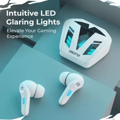 (Without Box) DEFY Gravity Turbo with Low Latency for Gaming, 30 Hours Playback, LED Lights Bluetooth Headset