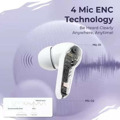 (Without Box) DEFY Gravity Turbo with Low Latency for Gaming, 30 Hours Playback, LED Lights Bluetooth Headset
