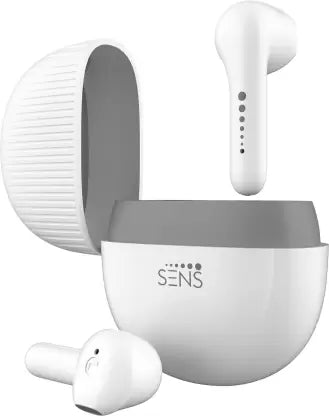 (Open Box) SENS CNATRA 2 TWS with Fast Charging Bluetooth Headset (Snow White, True Wireless)
