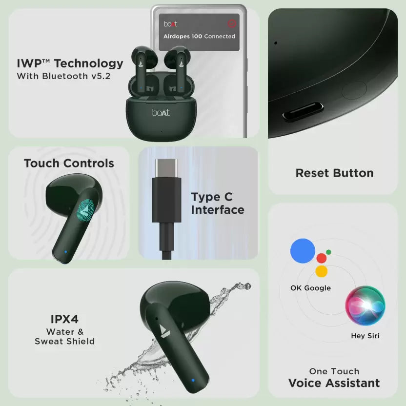 (Without Box) BoAt Airdopes 100 Earbuds