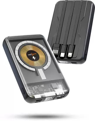 (Open Box) Callmate 5000 mAh 15 W Wireless Power Bank  (Transparent, Lithium Polymer, Fast Charging for Mobile)