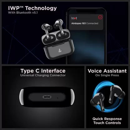 (Without Box) BoAt Airdopes 163 Bluetooth Headset