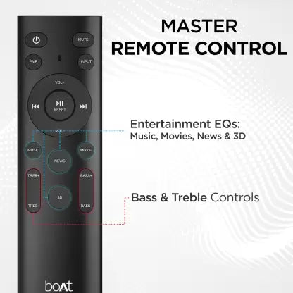 (Open Box) boAt Aavante Bar Thump with Wired Subwoofer, RMS 200 W Bluetooth Soundbar (Carbon Black, 2.1 Channel)