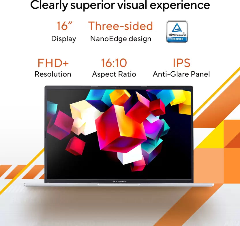 (Brand Refurbished) ASUS Vivobook 16 (2023) AMD Ryzen 7 Octa Core 7730U - (16 GB/512 GB SSD/Windows 11 Home) M1605YA-MB742WS Laptop (16 Inch, Cool Silver, 1.88 Kg, With MS Office)