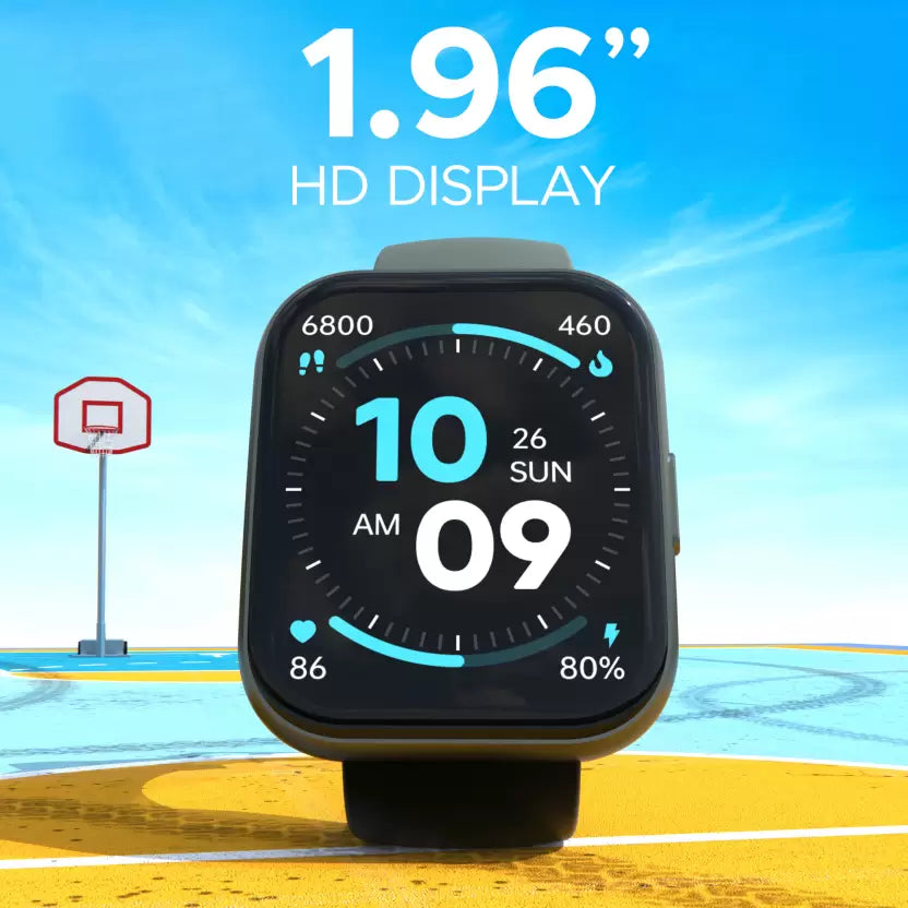 (OPEN BOX)boAt Wave Neo Plus with 1.96" HD Display, BT Calling, boAt Coins & Watch Face Studio Smartwatch (Sea Green Strap, Free Size