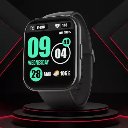 (Without Box)boAt Wave Neo Plus with 1.96" HD Display, BT Calling, boAt Coins & Watch Face Studio Smartwatch (Active Black Strap, Free Size)