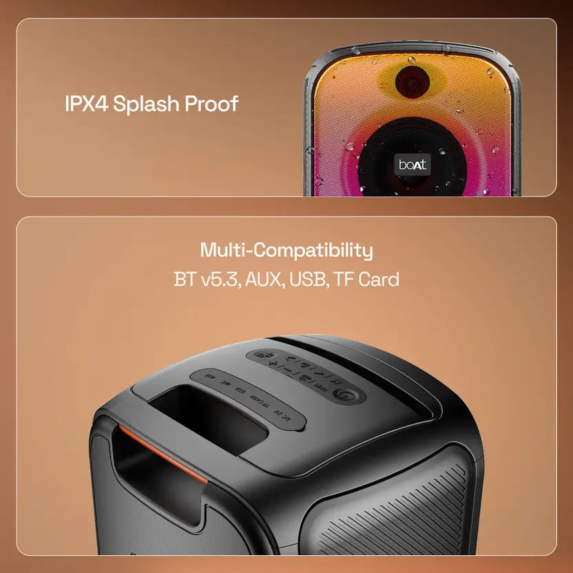 (Open Box) Boat PartyPal 63 Pro 30W Speaker, Midnight Black