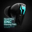 (OPEN BOX) Number Super Buds Pro GT99 4 Mic MEMS ENC Gaming RGB TWS,35ms Low Latency, 50Hr Battery Bluetooth Headset