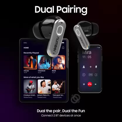 (OPEN BOX) Number Super Buds 999 40dB ANC Gaming TWS Earbuds,4 Mic ENC, 35ms Low Latency,2xPairing Bluetooth Headset