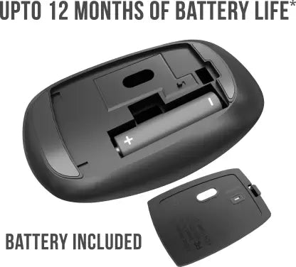 (Open Box) QUANTUM QHM260 with USB Nano Receiver & USB to Type-C Connector, 1600 DPI, 2.4 GHz Wireless Optical Mouse