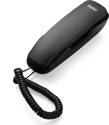 (Open Box) Hola! TF 510 Corded Landline Phone, Wall/Desk Mountable, Clear Call Quality, Compact Design, Redial/Mute/Hold Function (Made in India) (Black)