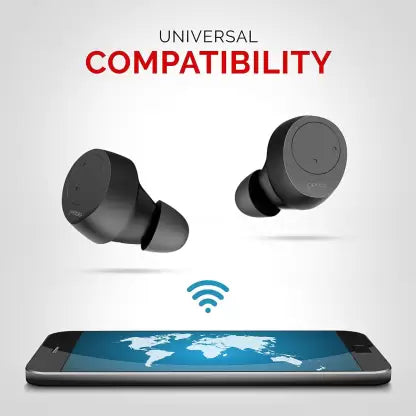 (Open Box) Pebble Twins Bluetooth Headset (Black, True Wireless)