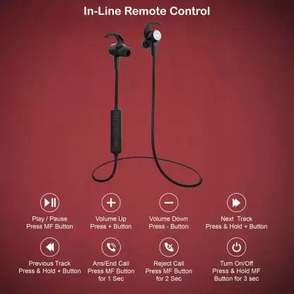 (Open Box) QUANTUM QHM8702 Bluetooth Headset (Black, In the Ear)