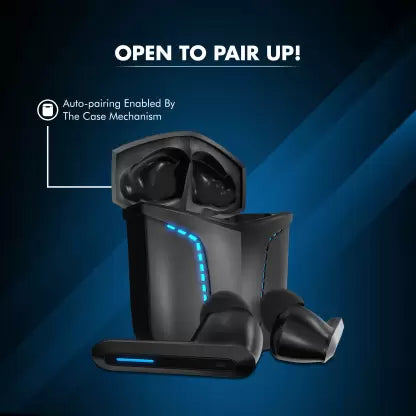 (Open Box) Wings Viper with low latency game mode Bluetooth Gaming Headset (Black, True Wireless)