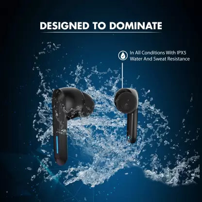 (Open Box) Wings Viper with low latency game mode Bluetooth Gaming Headset (Black, True Wireless)